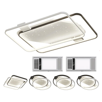  Lighting 雷士 NVC  星雨系列 北欧吸顶灯+方卧灯+浴霸*2+圆卧灯*3 遥控款