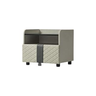 LINSY 林氏家居 PC026-A+CD105A+D004 简约双人床+床垫+床头柜 天际灰 150*200cm 普通款