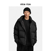 nice rice 好饭nicerice R系列简约经典95白鸭绒加厚宽松短款立领羽绒服男