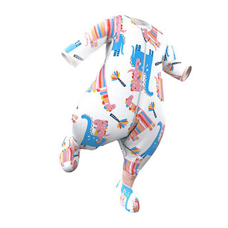 米乐鱼 彩虹恐龙谷系列 M0A-DF16B21 婴儿分腿睡袋 双层款 向欢乐出发白 90码