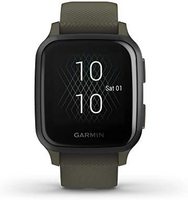 GARMIN 佳明 Venu Sq 音乐GPS智能手表，带明亮的触摸屏，具有音乐和长达6天的电池寿命，板岩和苔藓绿