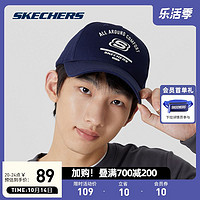 SKECHERS 斯凯奇 缤纷休闲系列2022年秋季新款大LOGO经典纯色棒球帽