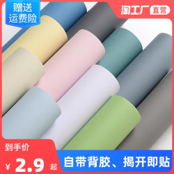 南四湖 墙纸自粘防水防潮纯色宿舍家用温馨客厅卧室背景墙壁纸网红墙贴纸