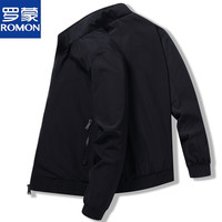 罗蒙(ROMON)品牌夹克男2022外套男装立领青年男棒球服薄款休闲男士夹克 6601黑色 L体重100-115斤