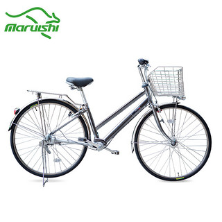 Maruishi maruishi日本自行车无链条传动轴成人城市通勤车27寸铝合金内变速代步单车 HNA2633浅玻璃黑26寸