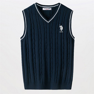 U.S. POLO ASSN. 男士纯棉马甲 MY110421763103 蓝色 L