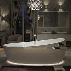 TOTO 东陶 按摩浴缸PJYD2200PW晶雅材质气泡冲浪独立式家用漂浮贵妃浴缸