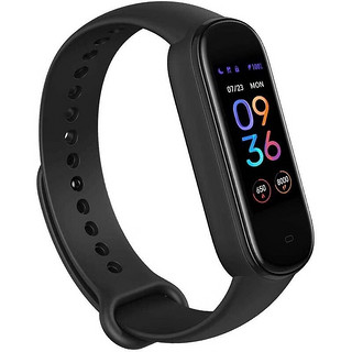 AMAZFIT Band 5 男女智能手环健康活动健身追踪器 内置Alexa 血氧心率睡眠和压力监 黑色 24/7心率 健身运动 内置亚马逊 Alexa