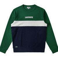 LACOSTE 拉科斯特 男士圆领卫衣 SH1538 绿/白/深蓝 S