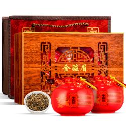 bairu 佰儒 节日送礼 红茶 金骏眉茶叶礼盒装 木质礼盒陶瓷罐装