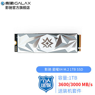 GALAXY 影驰 星曜 SSD固态硬盘 M.2接口(NVMe协议) PCI-E 2280 硬盘 星曜X4 1TB SSD