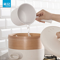 CHAHUA 茶花 水瓢朴简日式单家用厨房水瓢浇花长柄水勺沐浴塑料手桶