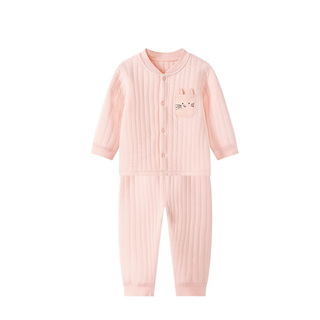 gb 好孩子 男女童通用圆领长袖家居服套装 142231SW2016 2件套 粉红 100cm