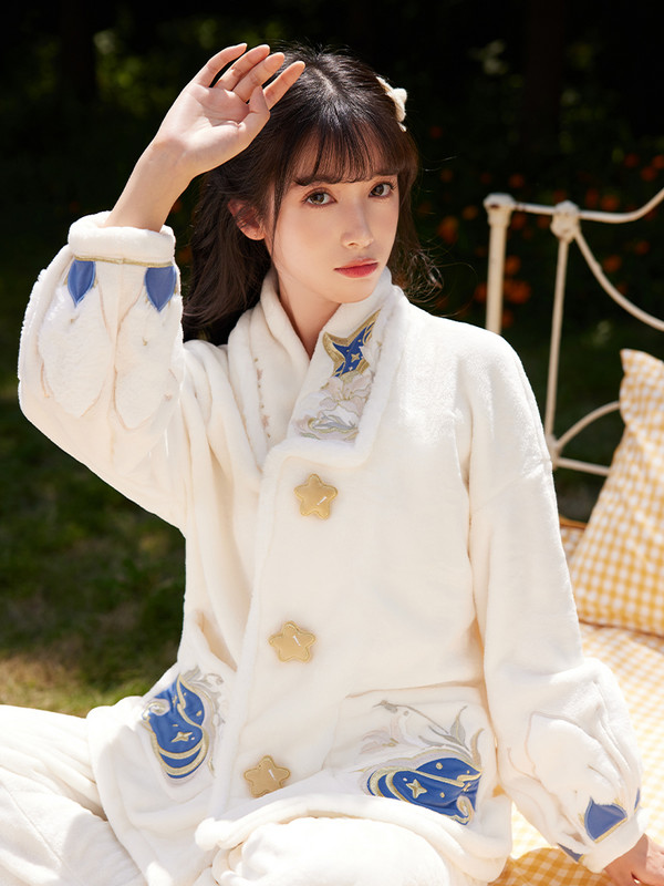 十三余 女士 国风睡衣套装 蔡文姬繁星吟游 星夜百合 王者荣耀联名 SGF163797
