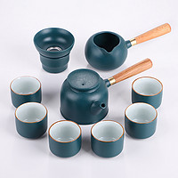 豪峰 陶瓷功夫茶具套装小套家用客厅简约茶壶竹制茶盘茶台轻奢现代