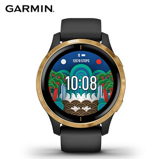 GARMIN 佳明 Venu 运动手表 耀金黑/黑色 43.2mm Wi-Fi版