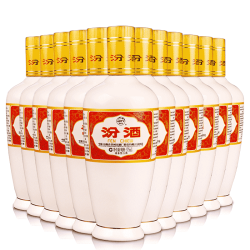 汾酒 杏花村 出口瓷汾 53%vol 清香型白酒 375ml*12瓶 整箱装