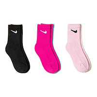 NIKE 耐克 儿童袜子 NY2133017PS-002 3双装 黑粉色
