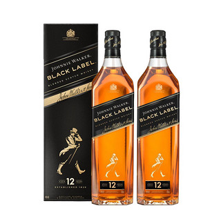 尊尼获加 黑牌黑方苏格兰威士忌洋酒700ml*2英国原装进口