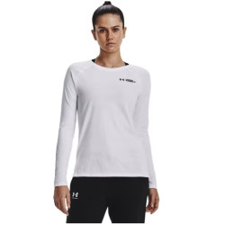UNDER ARMOUR 安德玛 Script女子训练运动长袖T恤1374188 白色100 M