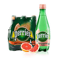 perrier 巴黎水 法国原装进口 巴黎水（Perrier）气泡矿泉水 西柚味含气天然矿泉水 500ml*6瓶 （塑料瓶）整箱