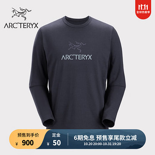 ARC'TERYX 始祖鸟 ARC’TERYX） CAPTIVE ARC'WORD  舒适透气 男子 棉质长袖T恤 Black Sapphire/蓝黑色 M