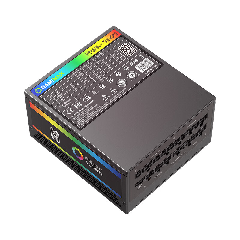 GAMEMAX 游戏帝国 RGB1300国际版 ATX3.0 全模组铂金电源 1300W