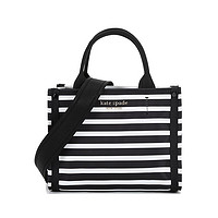 Kate Spade 凯特·丝蓓 Kate Spade 2021春夏款 奢侈品 女士织物sam手提单肩斜挎包托特包黑白条纹迷你款 PXR00459 071