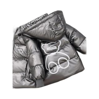 snoopy 史努比 男女童通用短款连帽羽绒服 灰色 110cm