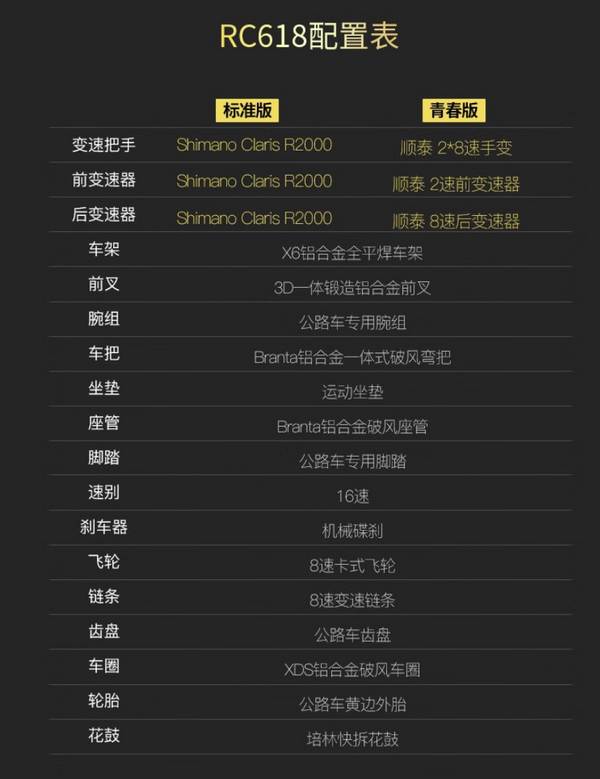 xds喜德盛再降价rc618京东合作款公路自行车标准版