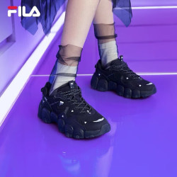 FILA 斐乐 女鞋猫爪鞋3代老爹鞋休闲运动鞋缓震厚底慢跑鞋FLUID  黑-BK（补货）38