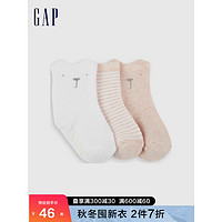 Gap 盖璞 婴儿可爱短筒袜三双装731129 秋冬新款童装洋气针织袜子