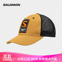 salomon 萨洛蒙 男女款 户外运动防晒遮阳鸭舌帽 TRUCKER CURVED CAP 枯茗黄 C14653 小码