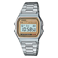 CASIO 卡西欧 手表中性男女复古小银块运动防水学生数显电子手表A158WEA9
