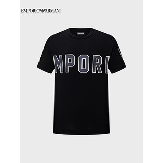 GIORGIO ARMANI 阿玛尼EMPORIO ARMANI奢侈品男装EA男士棉质T恤衫3L1TFQ-1JWZZ BLACK-0999黑色 XL