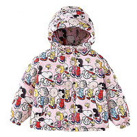 SNOOPY 史努比 女童短款棉服 DW-030 粉色 140cm