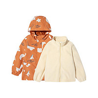 PLUS会员：迷你巴拉巴拉 儿童保暖摇粒绒+风衣2件套