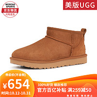 UGG 美版雪地靴休闲经典迷你短靴舒适短筒靴 1116109 1116109女款-栗色 37