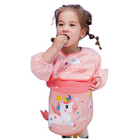 kocotree kk树 KQ20123 儿童吃饭罩衣 围兜款 粉色独角兽 XL