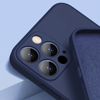 PISEN 品胜 苹果13手机壳iphone13柔性液态肤感保护套全包防摔13超薄软壳直边手机壳 远峰蓝