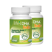 life's DHA 帝斯曼 婴幼儿海藻油dha儿童学生补脑青少年 新生儿1-3岁 美国进口 90粒/瓶 婴幼儿藻油DHA 2瓶装