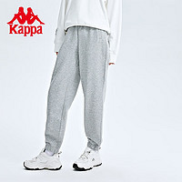 Kappa 卡帕 运动裤2022新款冬女针织长裤加绒休闲小脚卫裤K0C82AK60 中浅花灰-0108 M