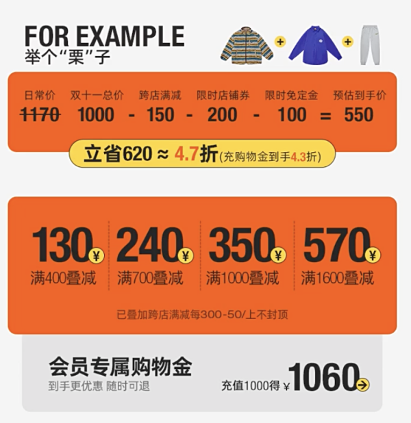 促销活动：国潮品牌BEASTER双11预售 每天前1000件免定金 