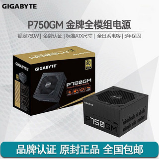 GIGABYTE 技嘉 P750GM 额定750W金牌全模组电脑电源 5年质保 标准ATX电源