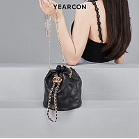 YEARCON 意尔康 2021新款女包时尚菱格小香风百搭潮流手提包单肩斜挎水桶包