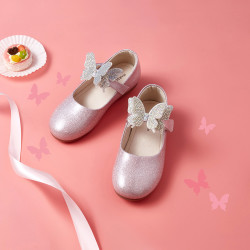 哈森童鞋_harson 哈森 专柜同款女童皮鞋时尚公主鞋水钻蝴蝶小女孩软