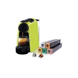NESPRESSO 浓遇咖啡 胶囊咖啡机和胶囊咖啡套装 Essenza mini意式全自动家用进口便携咖啡机 D30绿色及温和淡雅5条装