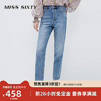 MISS SIXTY 预售Miss Sixty2022春秋新款牛仔裤女纯棉直筒洗水复古长裤子