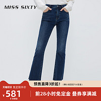 MISS SIXTY 预售Miss Sixty2022春秋新款牛仔裤女微喇叭深色复古洗水