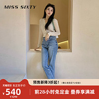 MISS SIXTY 2022秋季新款牛仔裤女高腰直筒长裤复古洗水